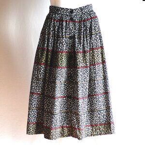 Synonyme Paris 1970's Cotton Flared Skirt - France